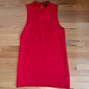 Short red shift dress
